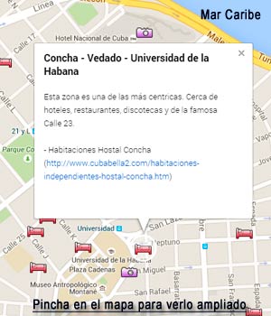 Pincha para ver la ubicacion de la Casa Concha en La Habana