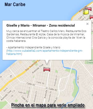Pincha para ver la ubicacion del Apartamento Giselle y Mario en Miramar, La Habana