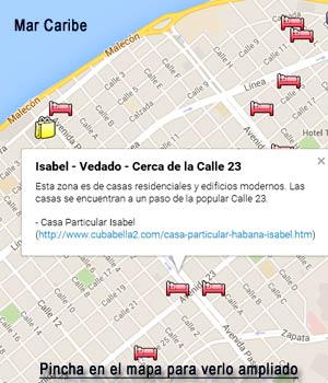 Pincha para ver la ubicacion del Apartamento Isabel en La Habana