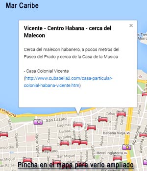 Pincha para ver la ubicacion de la Casa Colonial Vicente en La Habana